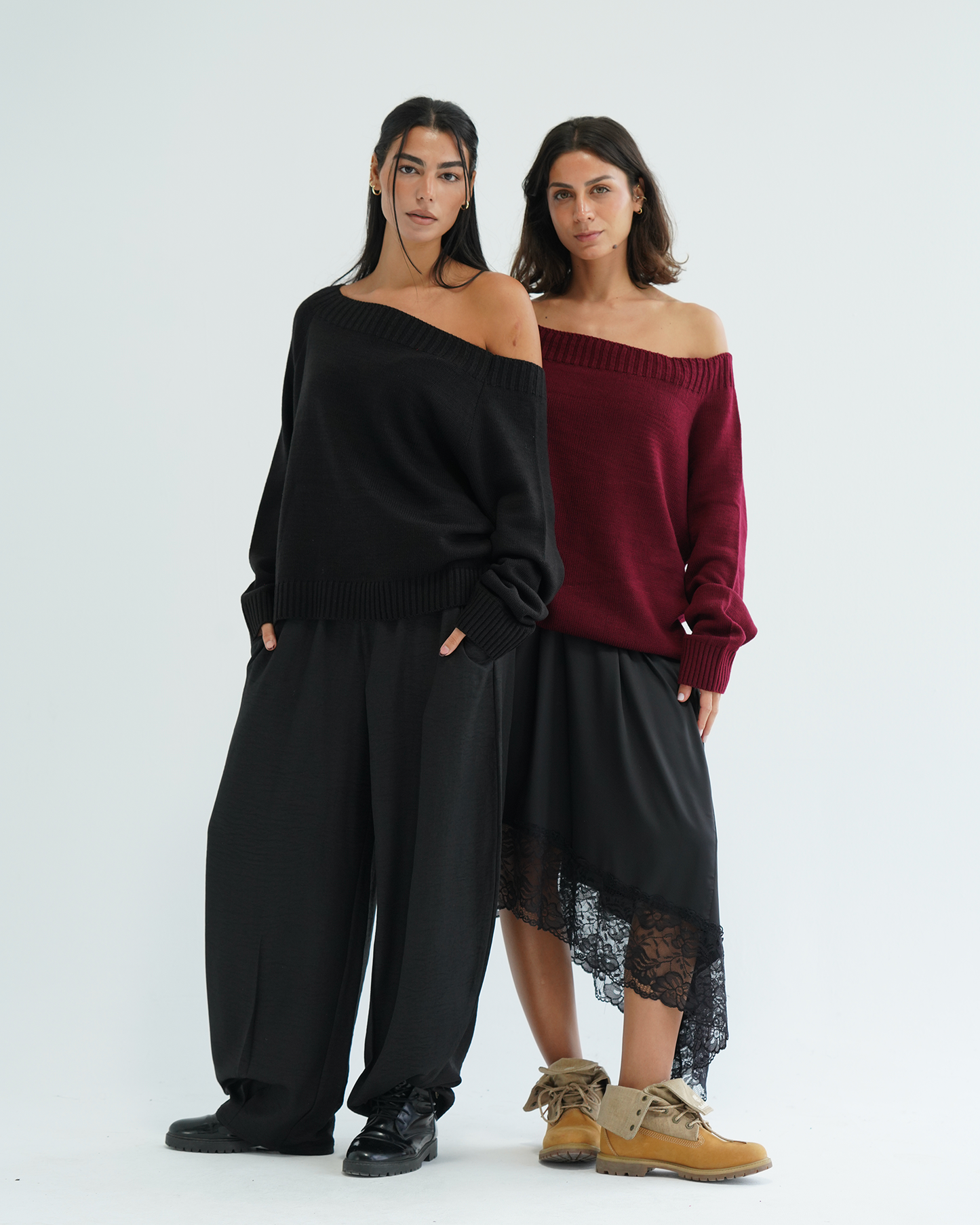 Black Off-shoulder Sweater