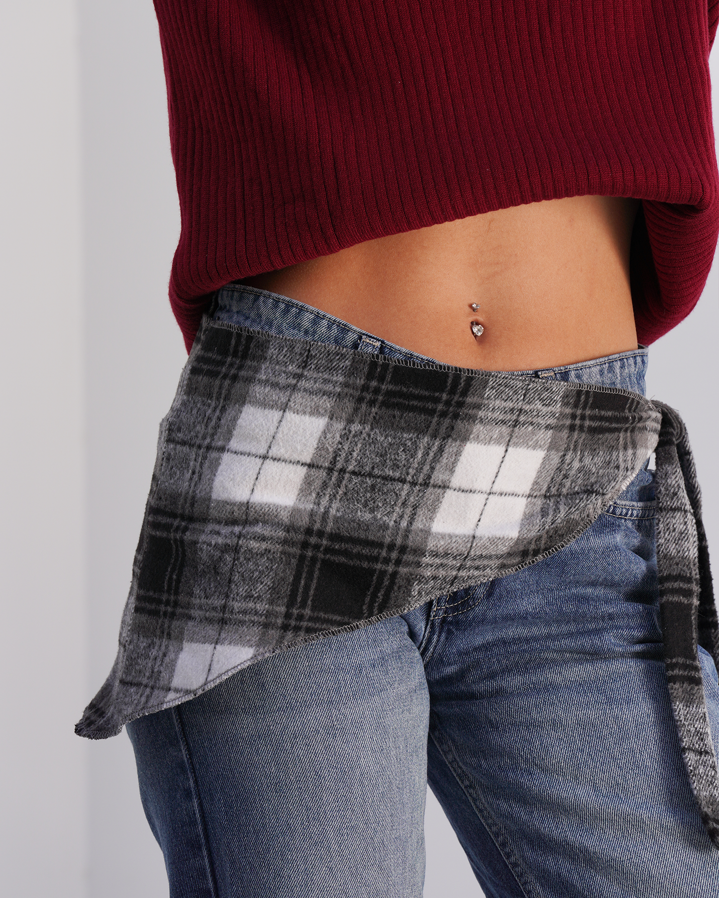 Grey Flannel Scarf Belt