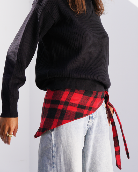 Red Flannel Scarf Belt