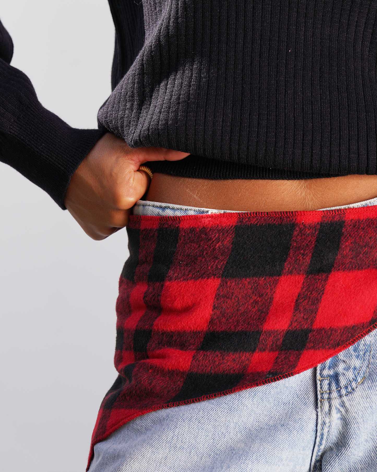 Red Flannel Scarf Belt