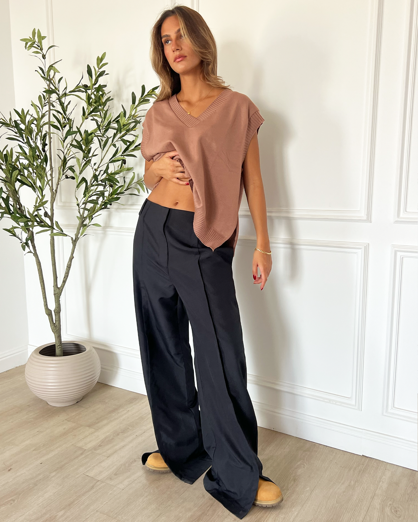 Black Boyfriend Suit Pants