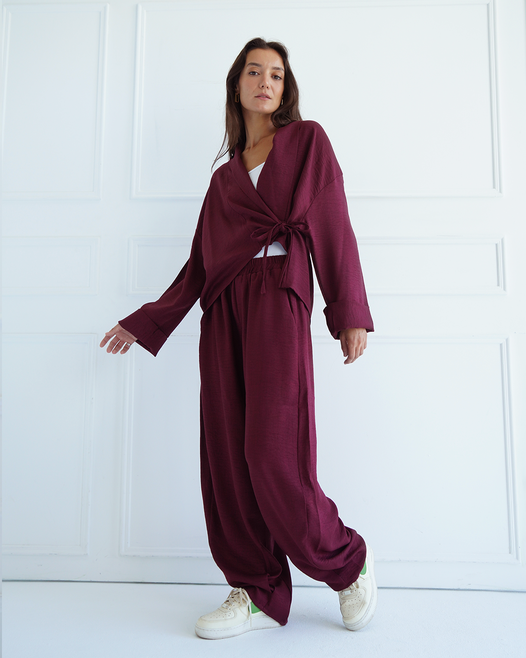 Burgundy Balloon Pants