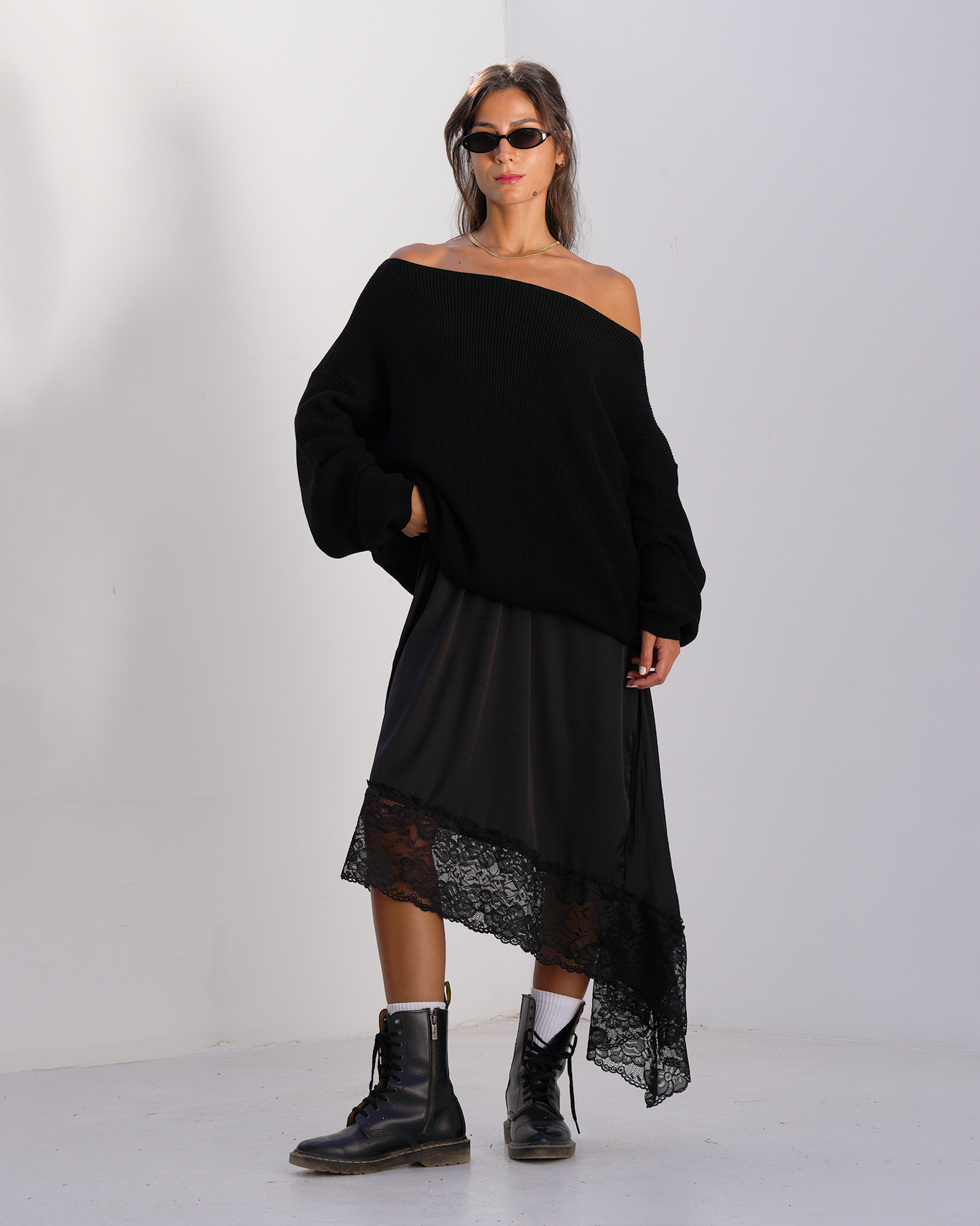 Asymmetric Satin Lace Skirt – Earth Gallery Asymmetric Satin Lace Skirt – Earth Gallery