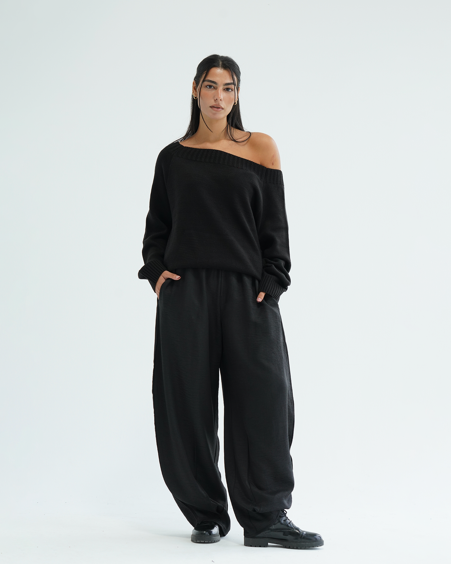 Black Off-shoulder Sweater