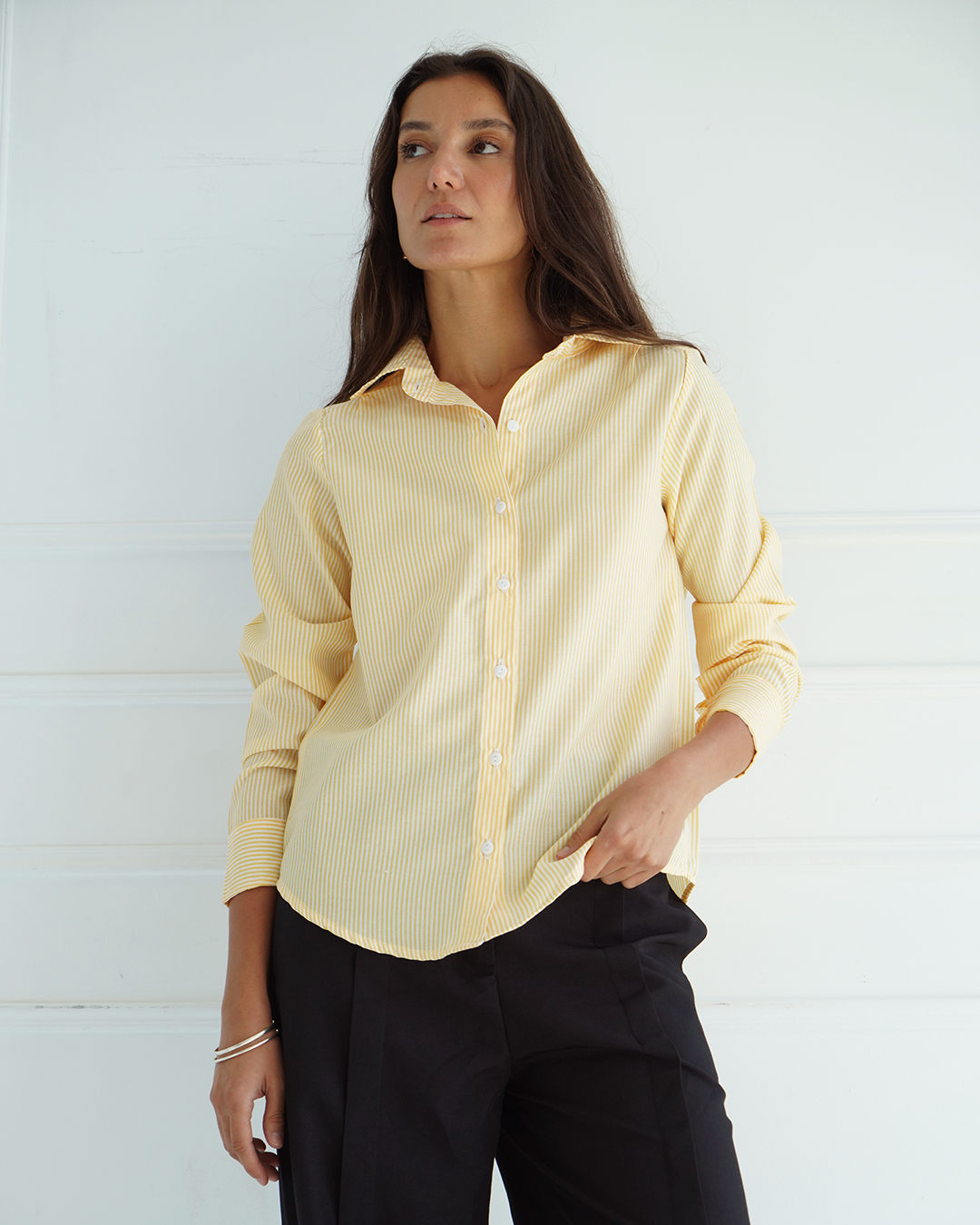 Yellow Pinstriped Shirt