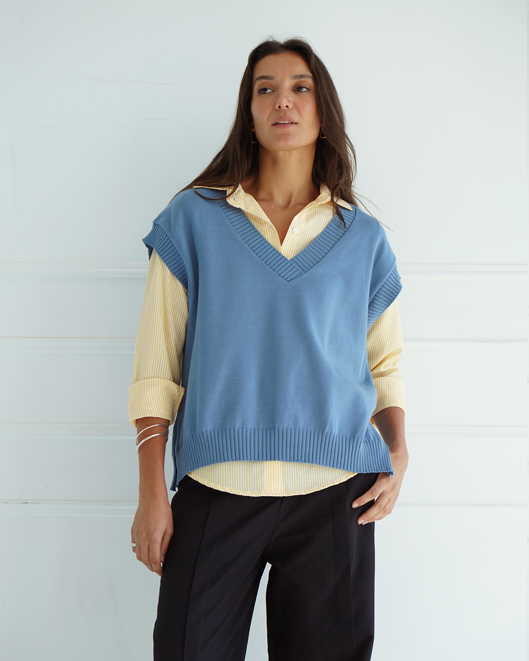 Blue Knit Vest