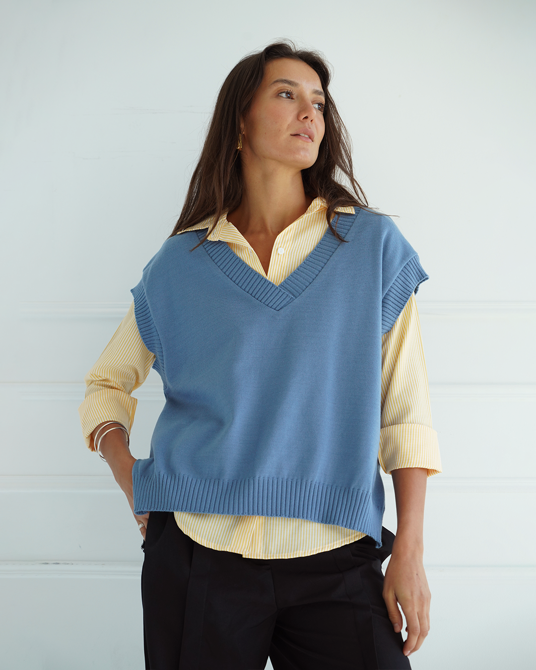 Blue Knit Vest