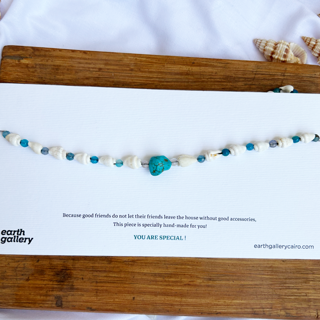 Beach Please! Shell Turquoise Necklace