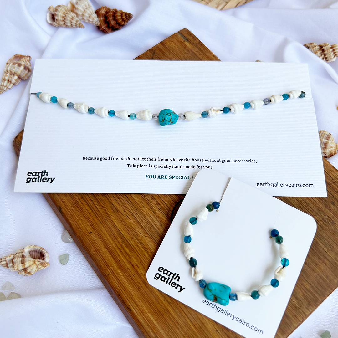 Beach Please! Shell Turquoise Necklace