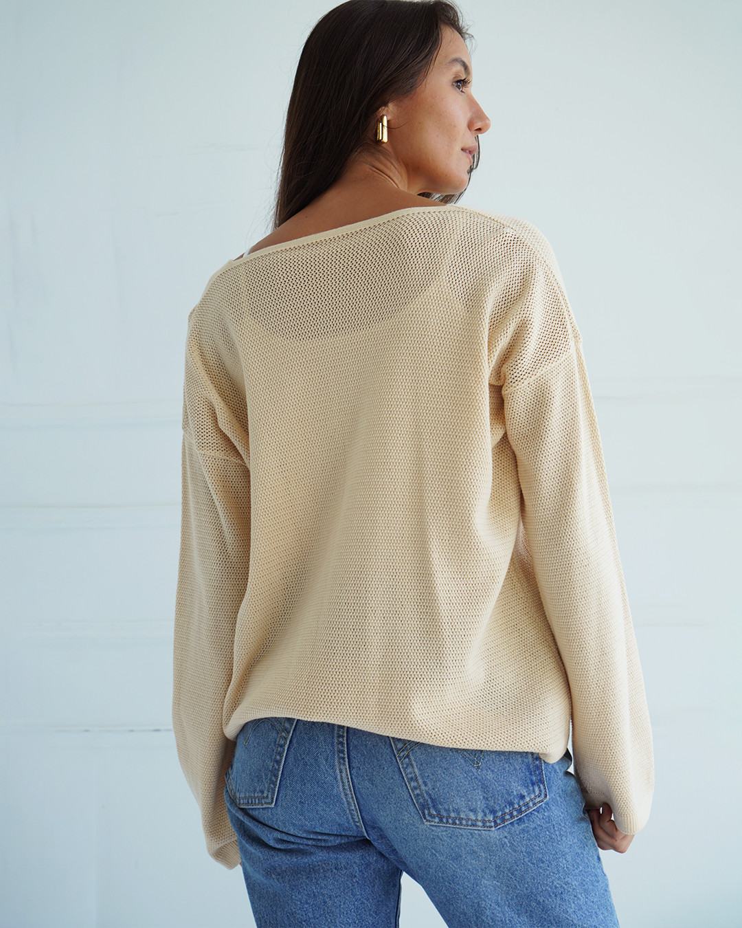 Beige Light Knit Top