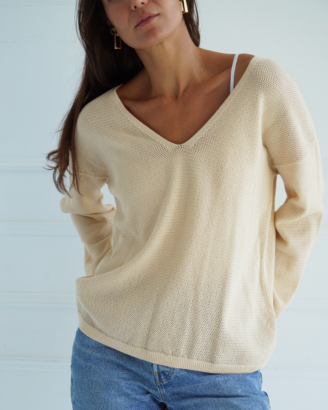 Beige Light Knit Top