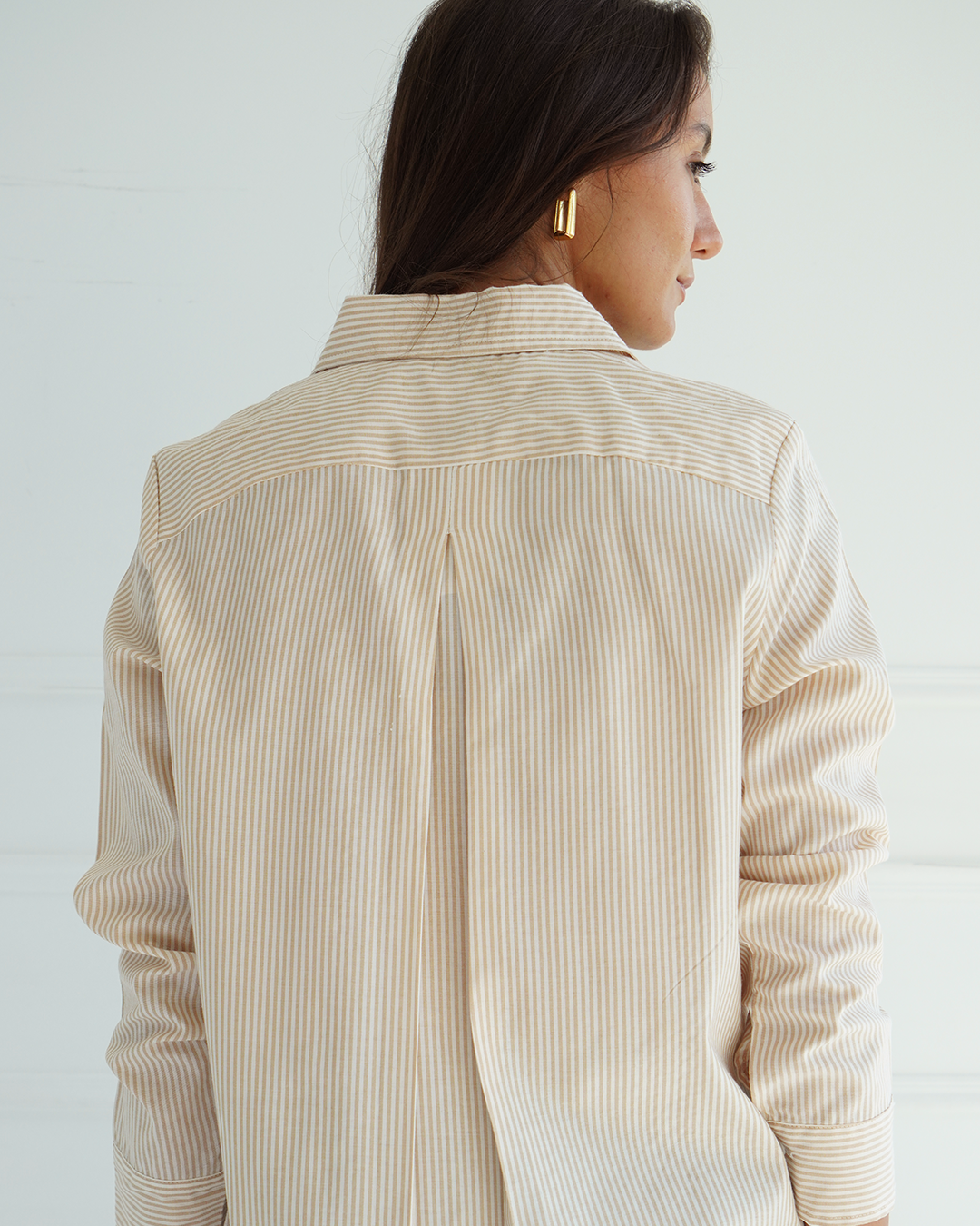 Beige Pinstriped Shirt