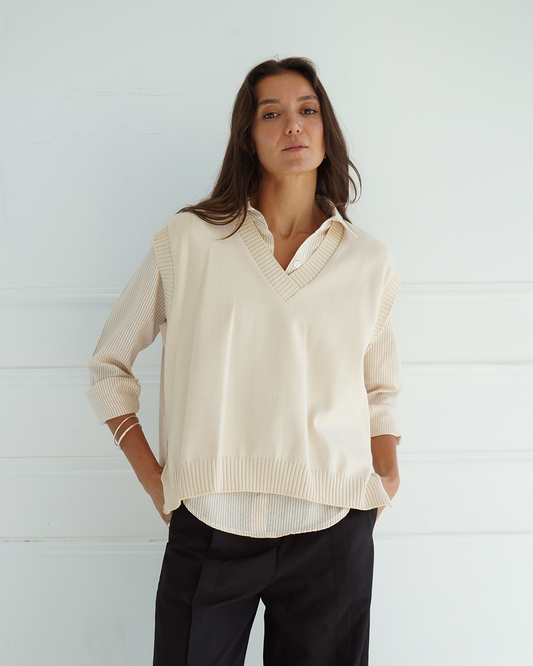 Beige Knit Vest