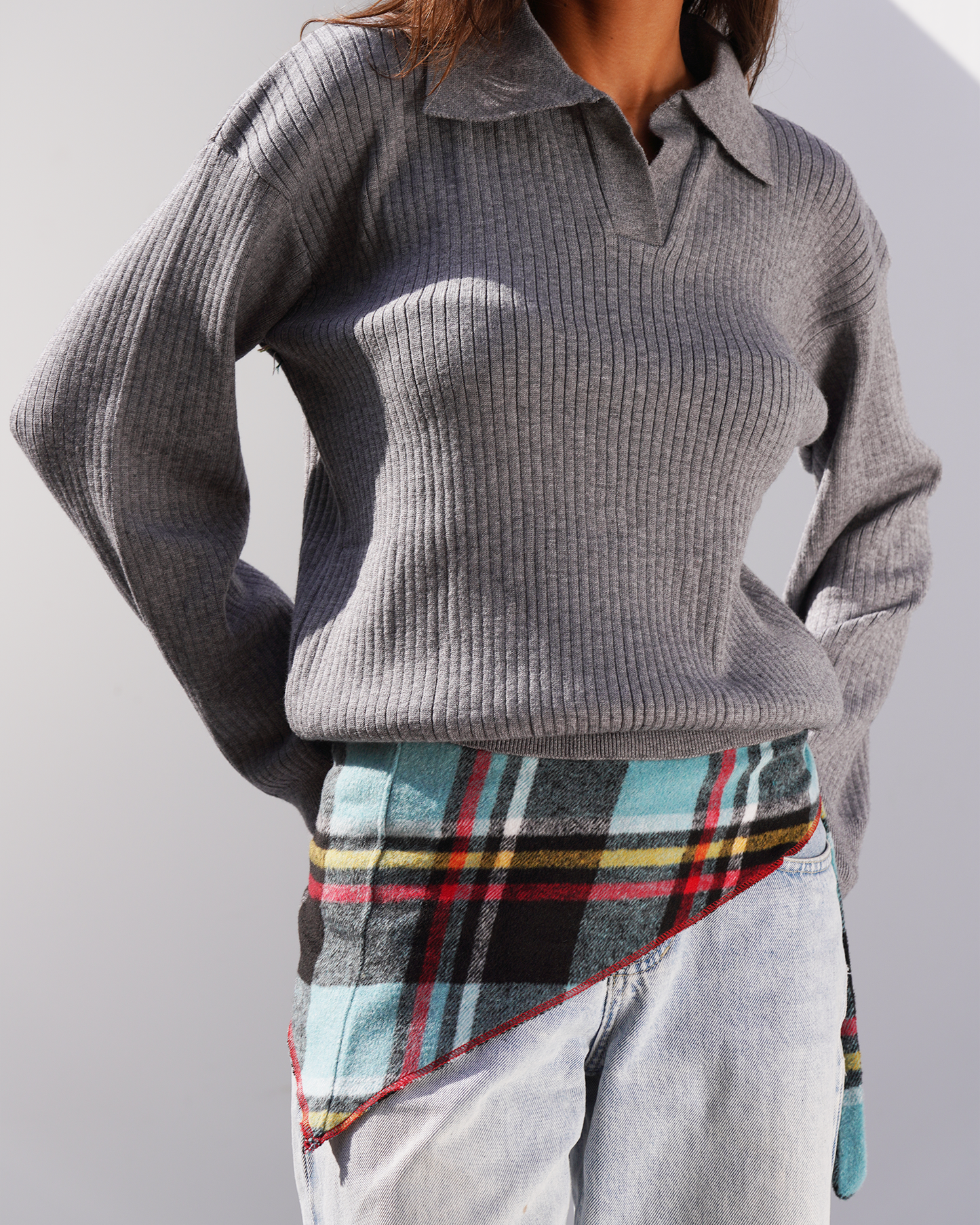 Turquoise Flannel Scarf Belt