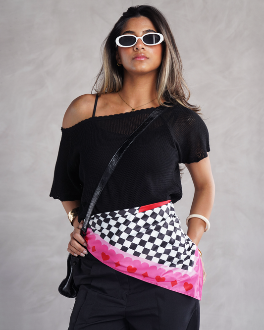 Heart Checkered Scarf
