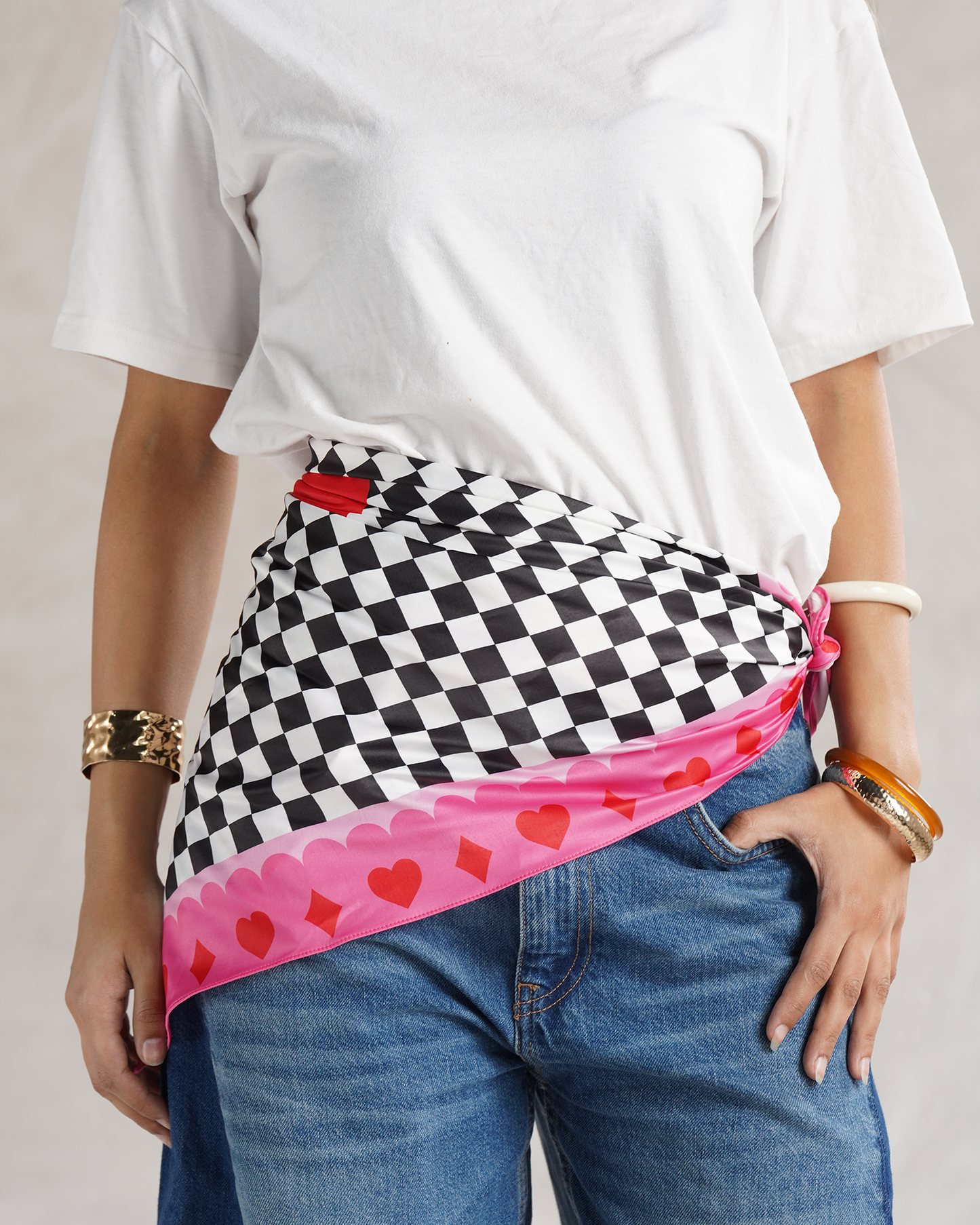 Heart Checkered Scarf