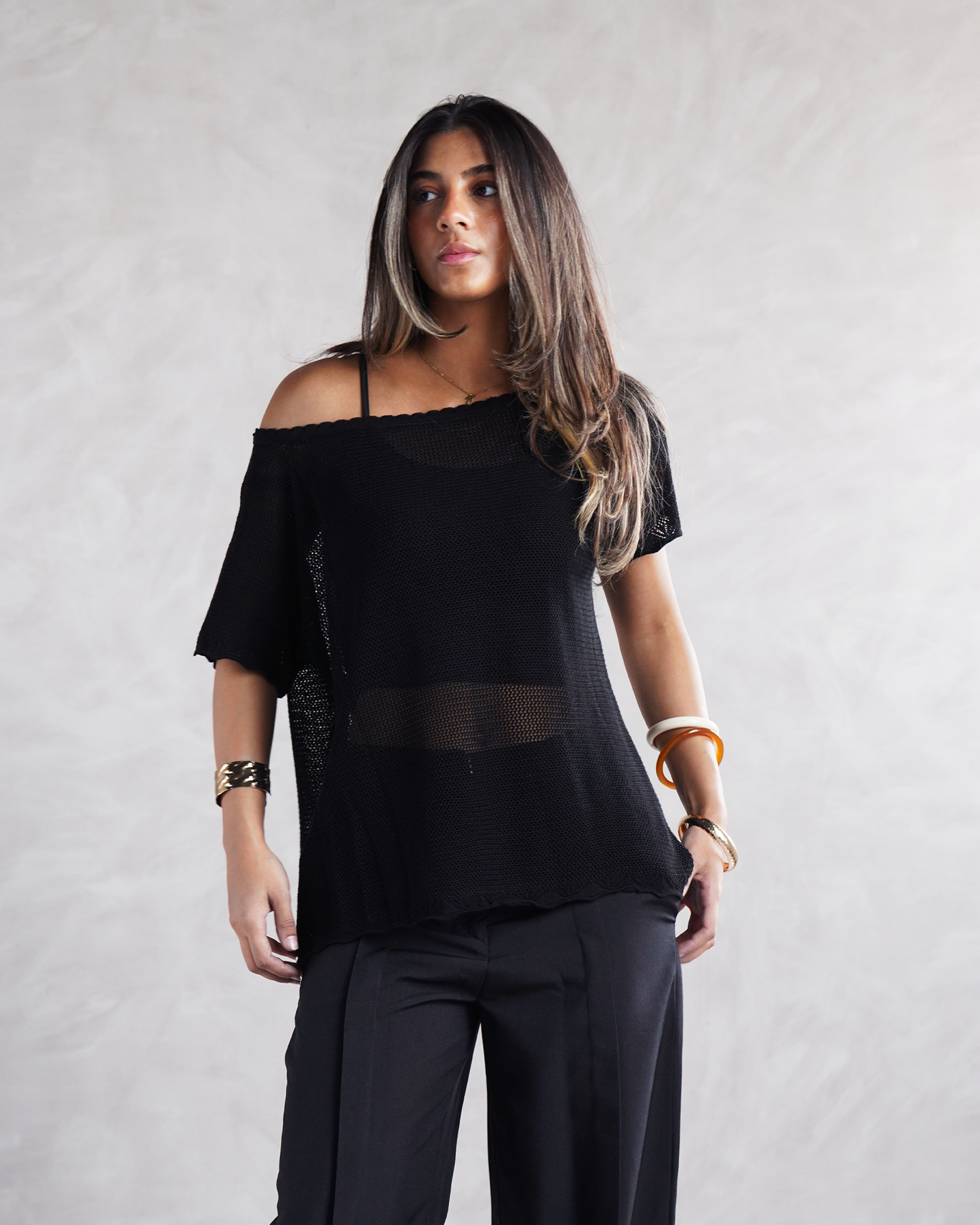 Black Knit T-shirt