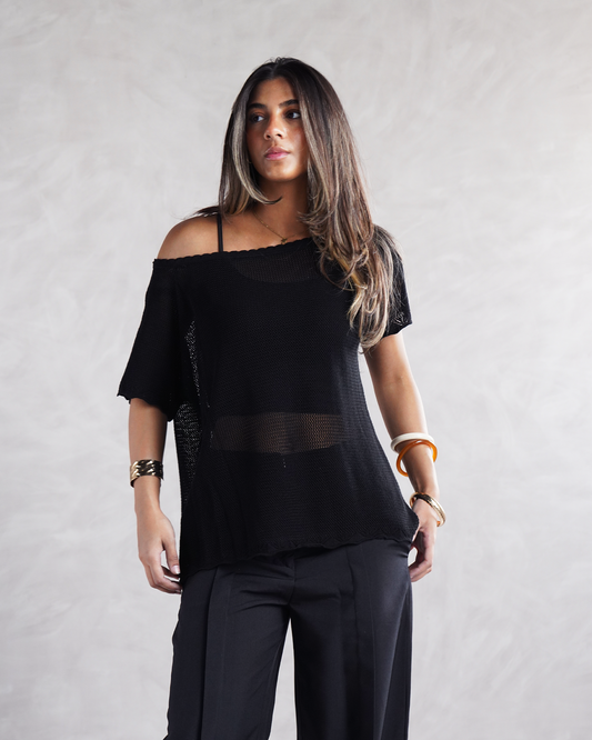 Black Knit T-shirt