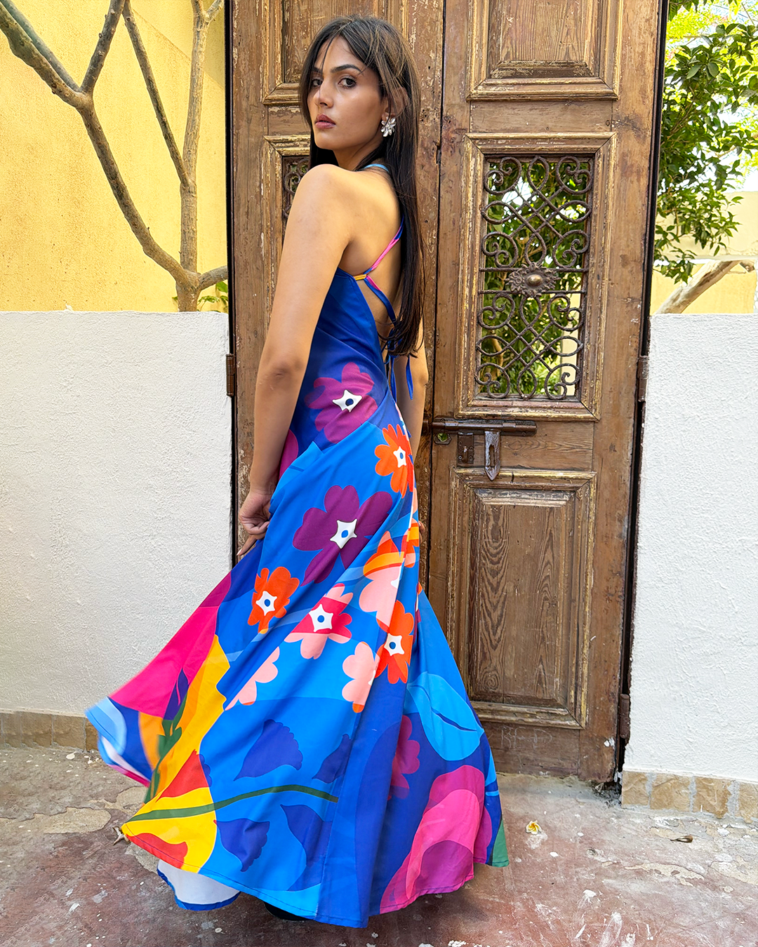 Blue Flower Maxi Dress