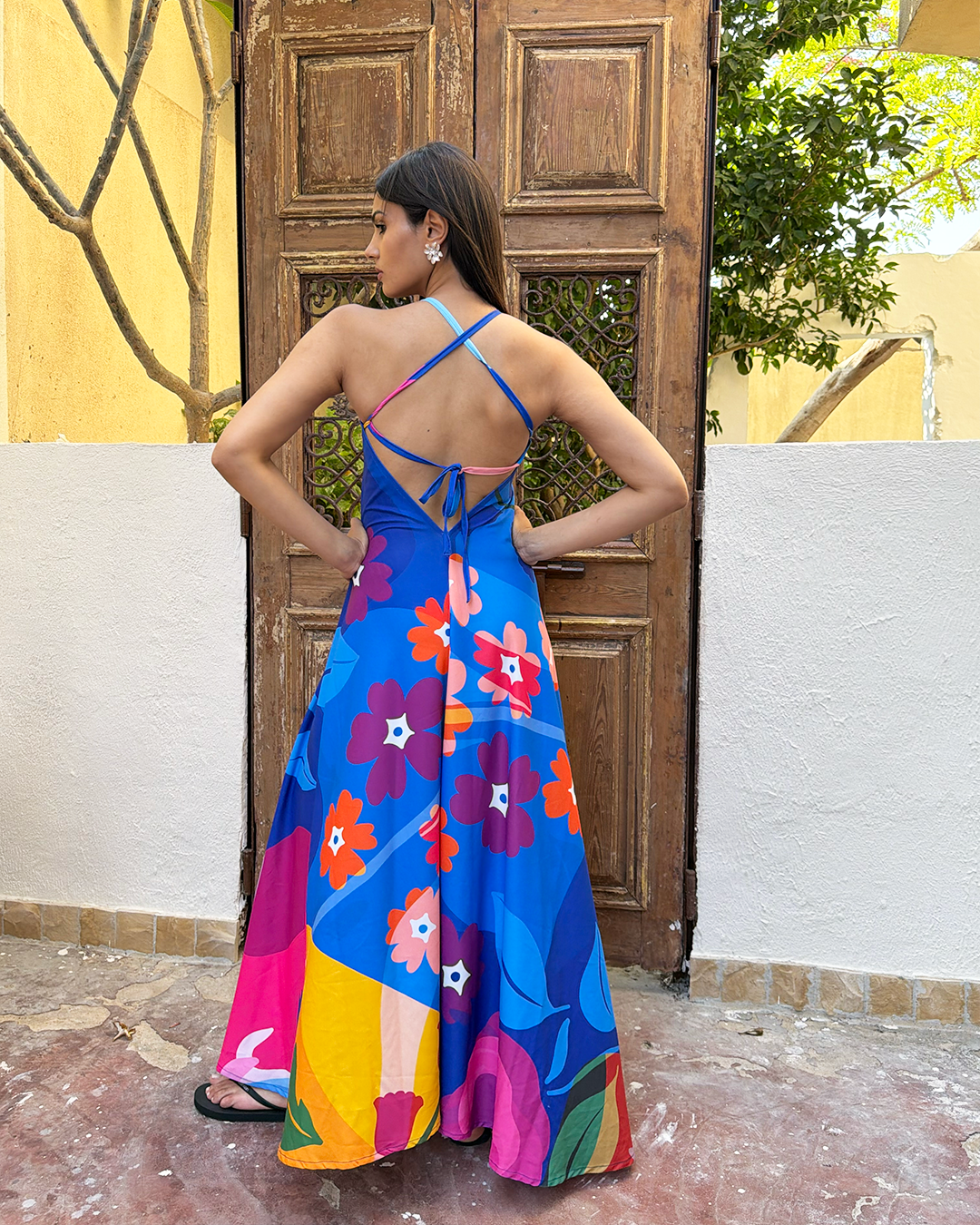 Blue Flower Maxi Dress