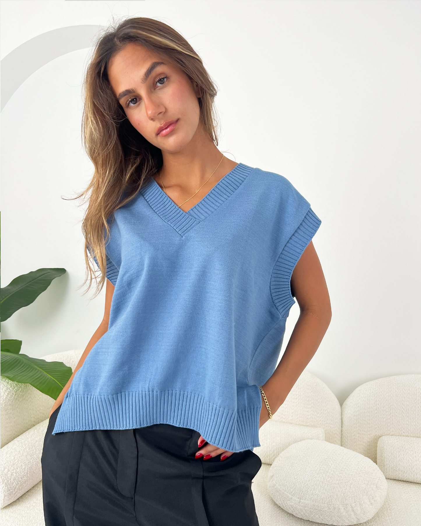Blue Knit Vest
