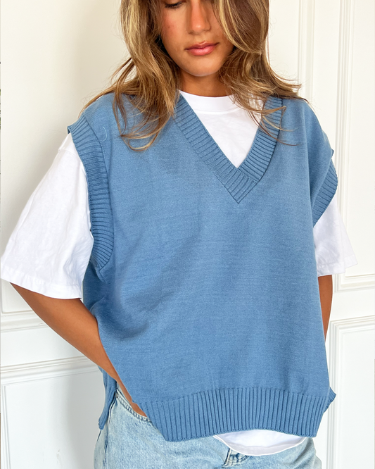 Blue Knit Vest