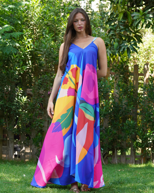 Blue Flower Maxi Dress