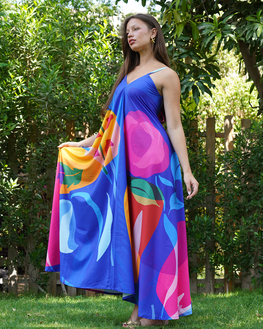Blue Flower Maxi Dress