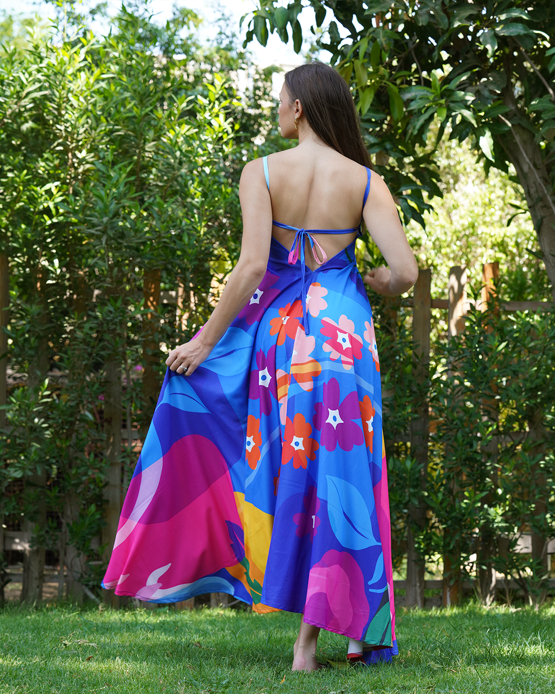 Blue Flower Maxi Dress