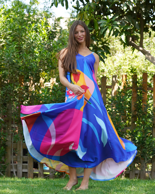 Blue Flower Maxi Dress