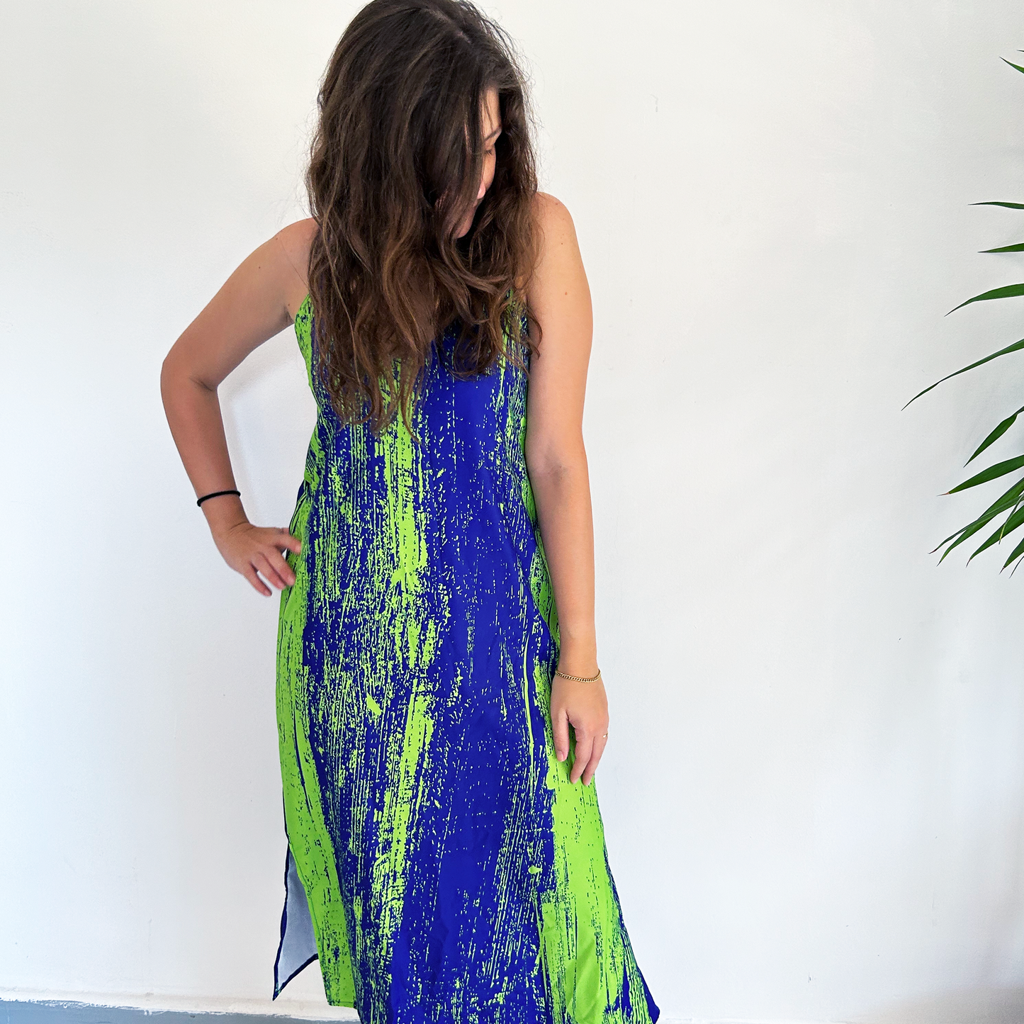 Blue Stroke Midi Summer Dress