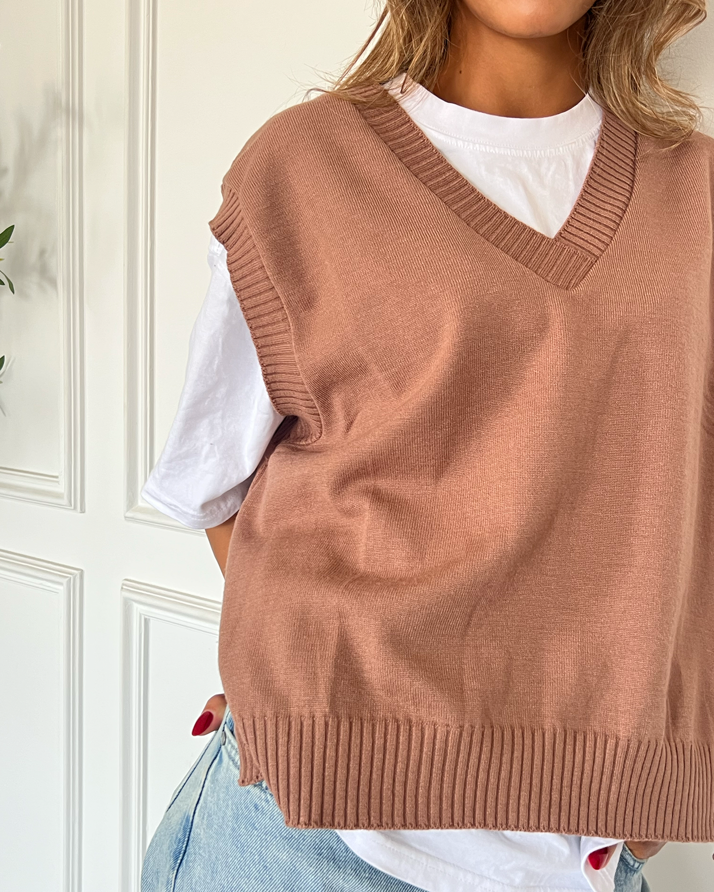 Brown Knit Vest