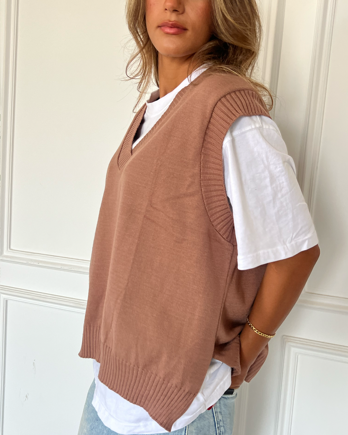 Brown Knit Vest