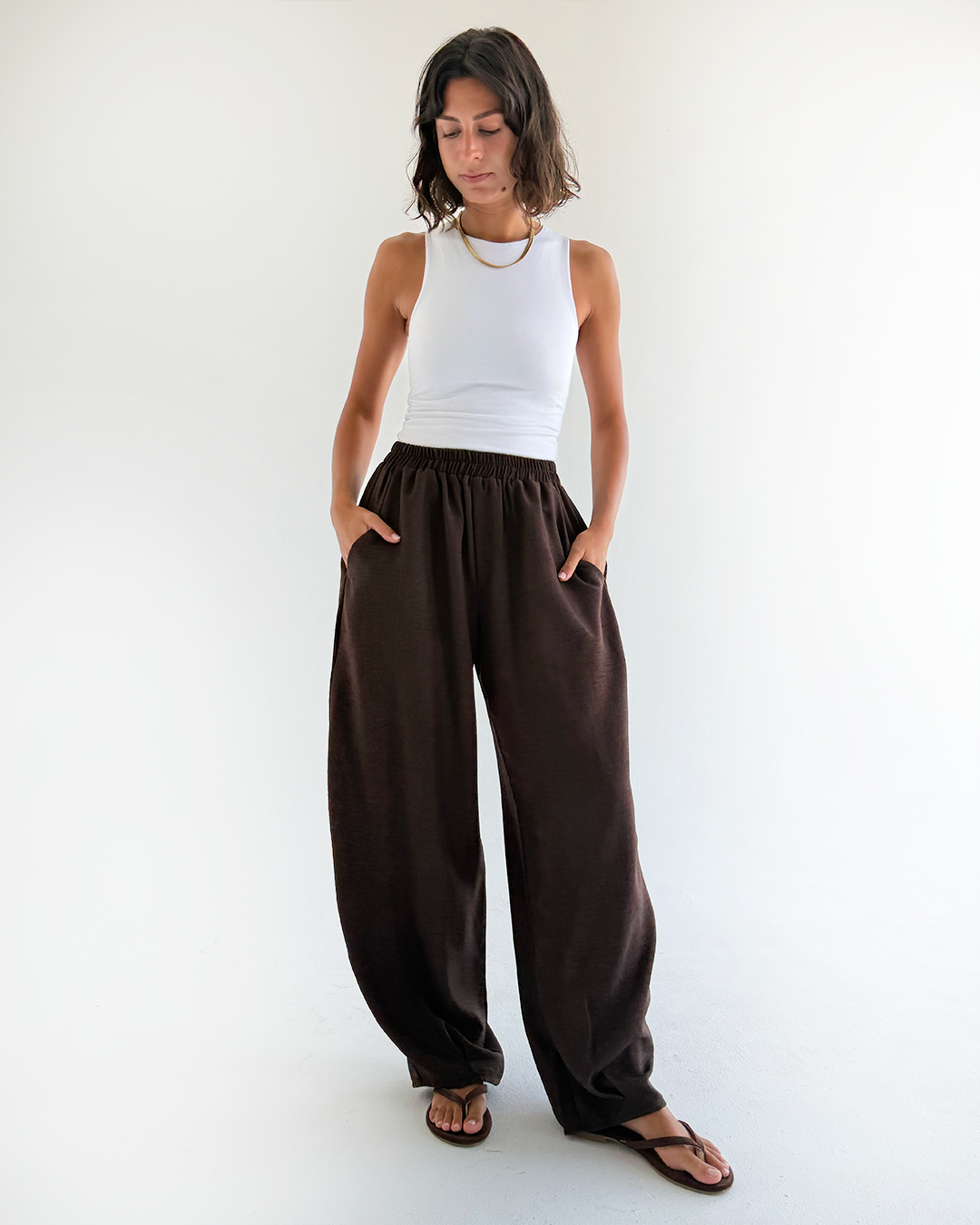 Brown Balloon Pants