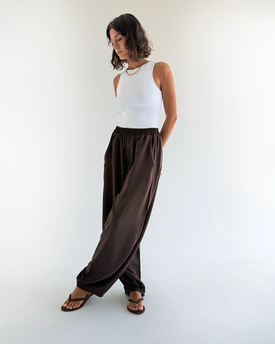 Brown Balloon Pants