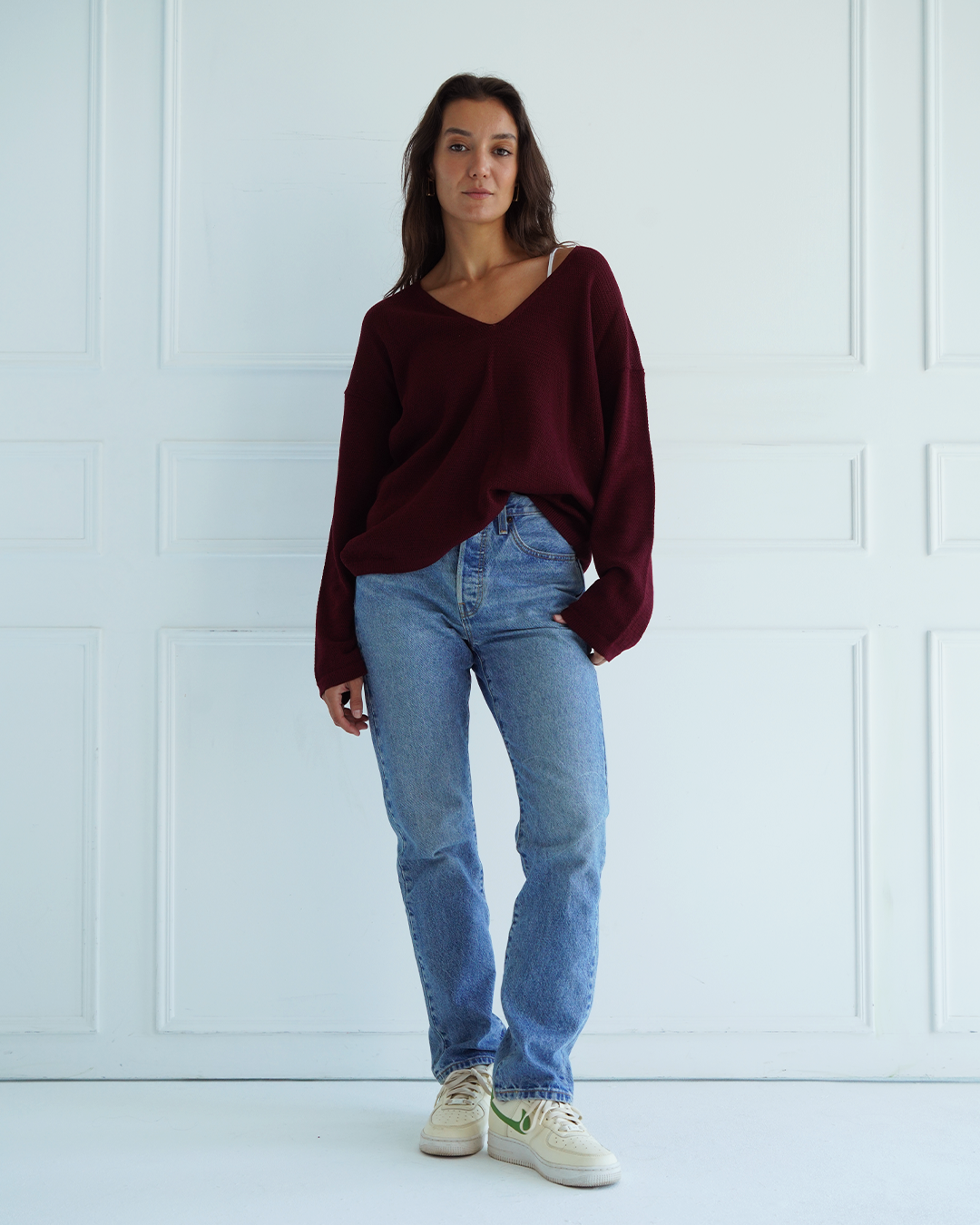 Burgundy Light Knit Top