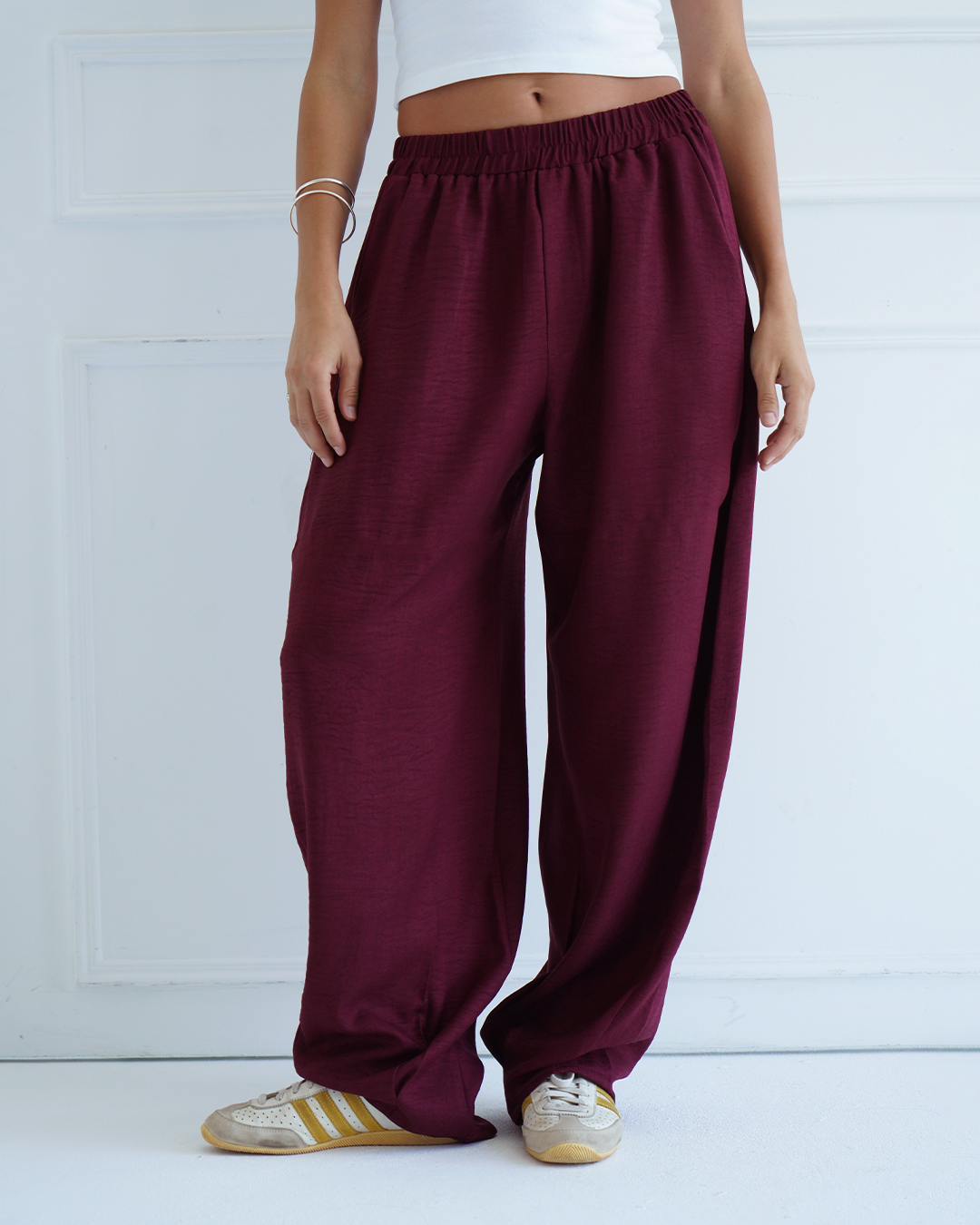 Burgundy Balloon Pants