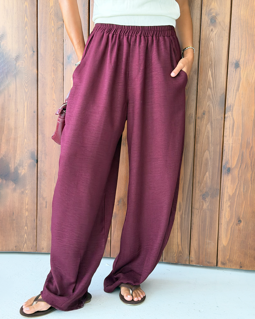 Burgundy Balloon Pants