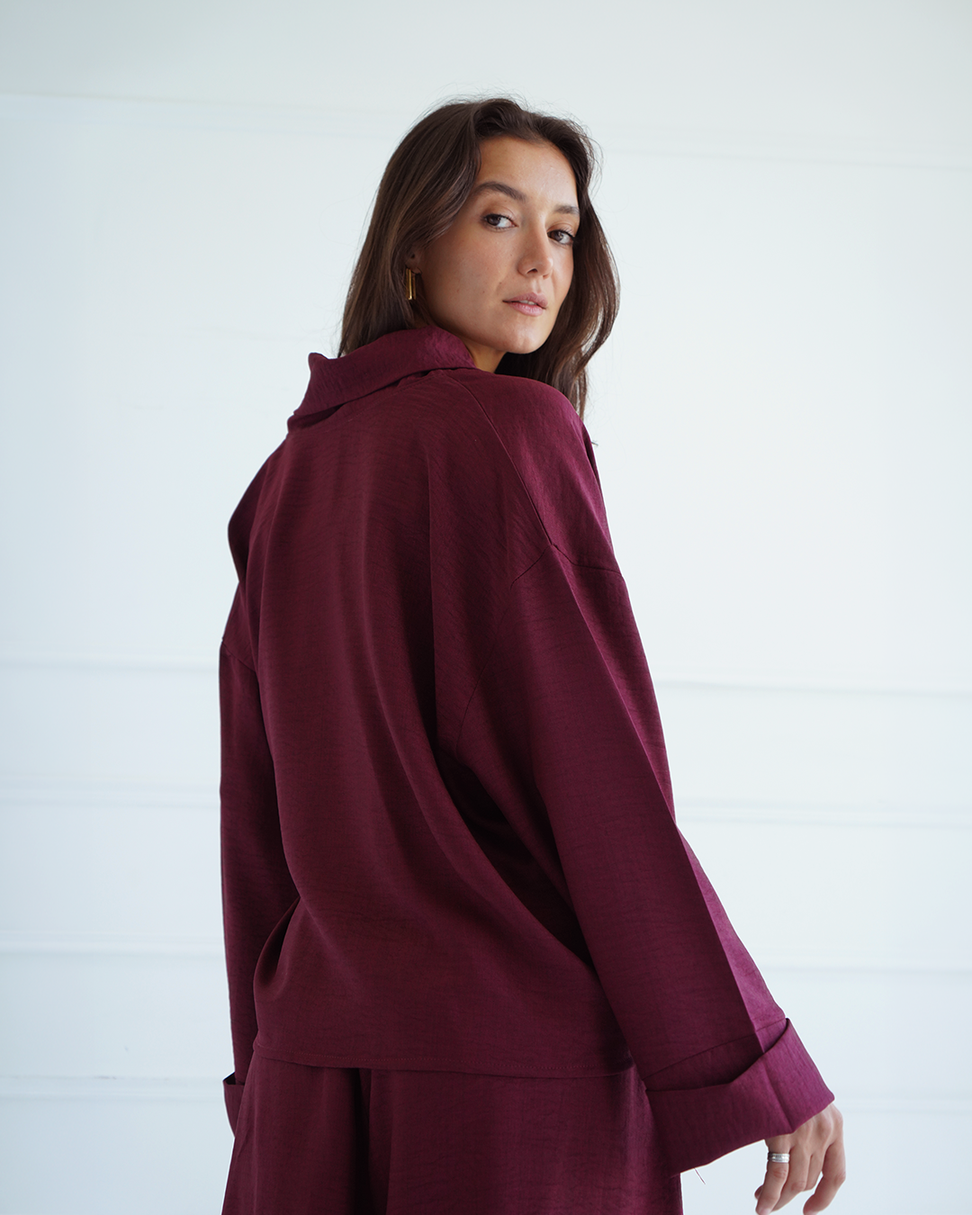 Burgundy Wrap Cardigan Top