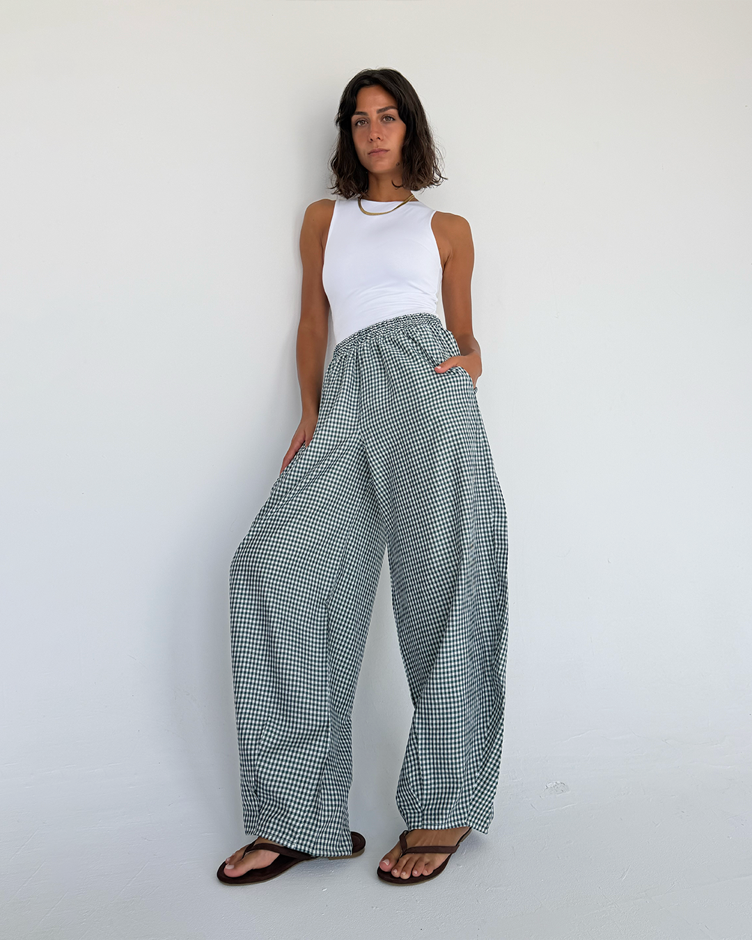 Plaid Balloon Pants