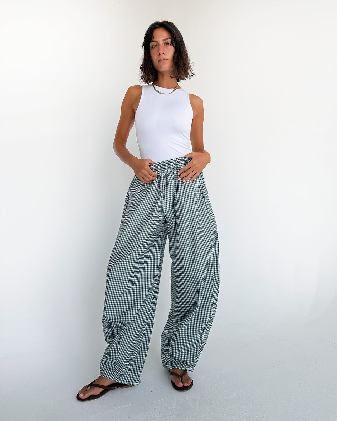 Plaid Balloon Pants
