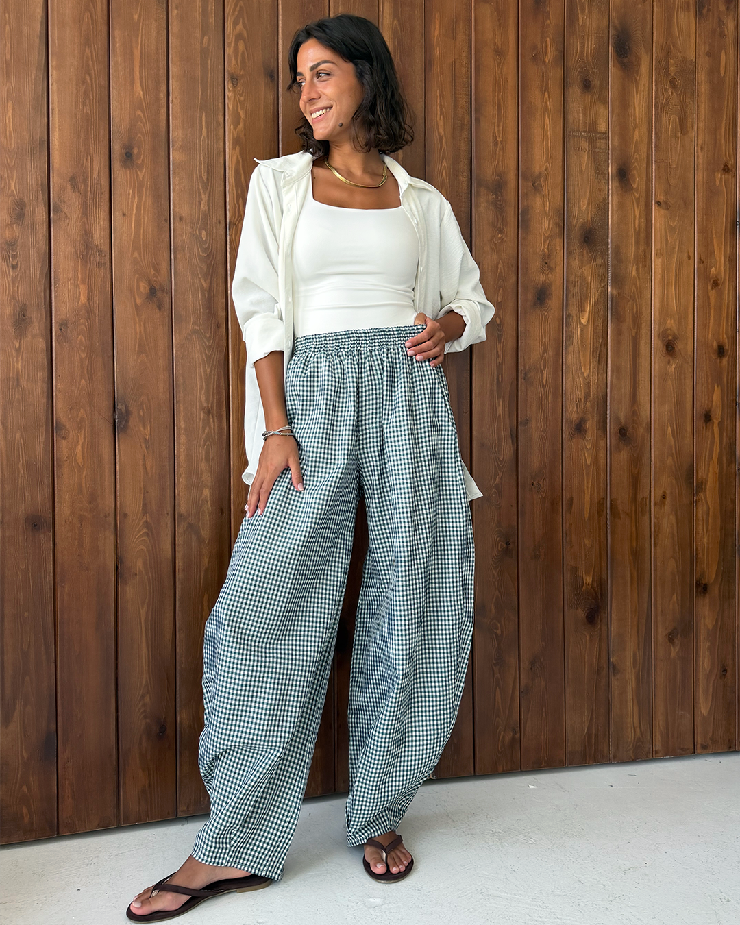Plaid Balloon Pants