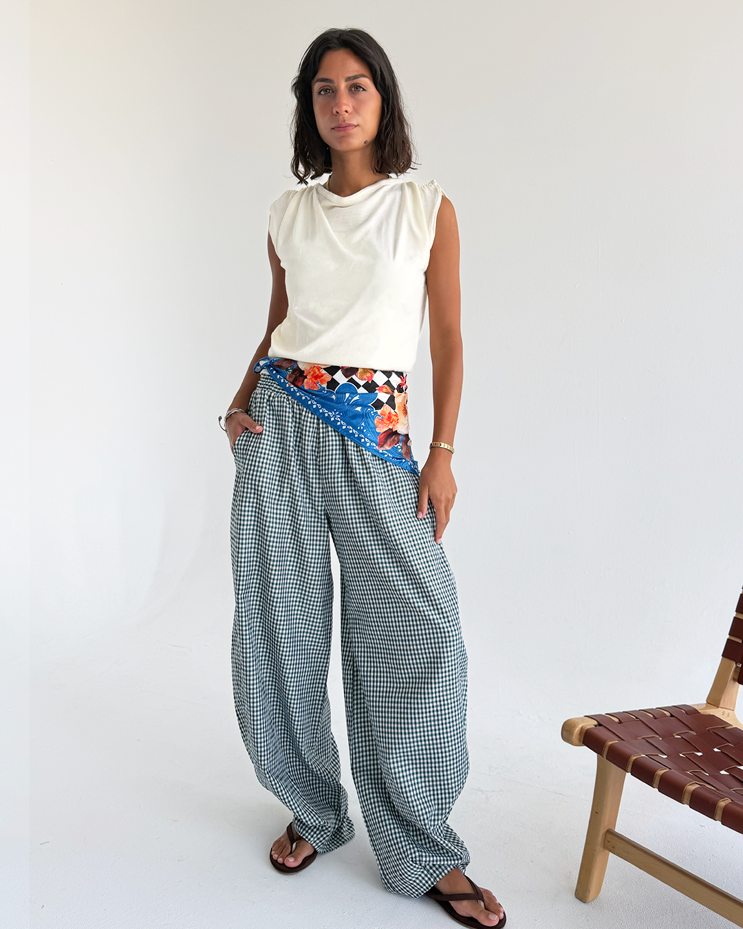 Plaid Balloon Pants