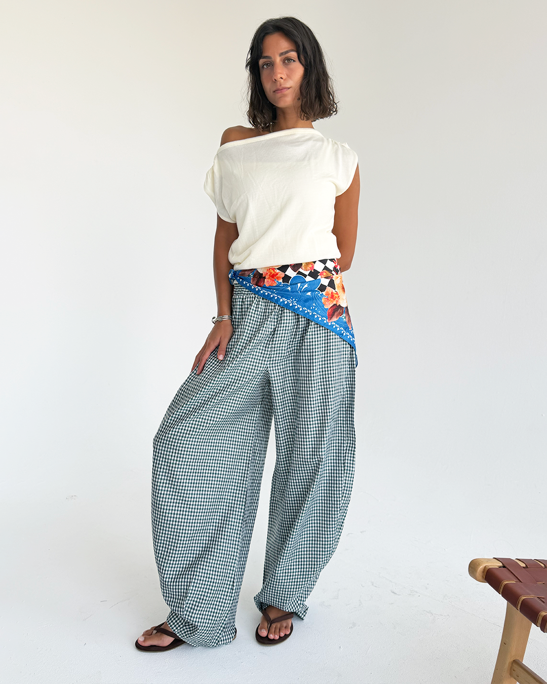 Plaid Balloon Pants