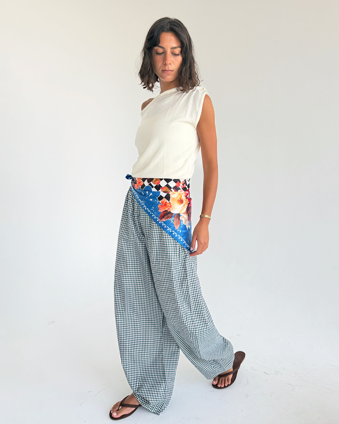 Plaid Balloon Pants