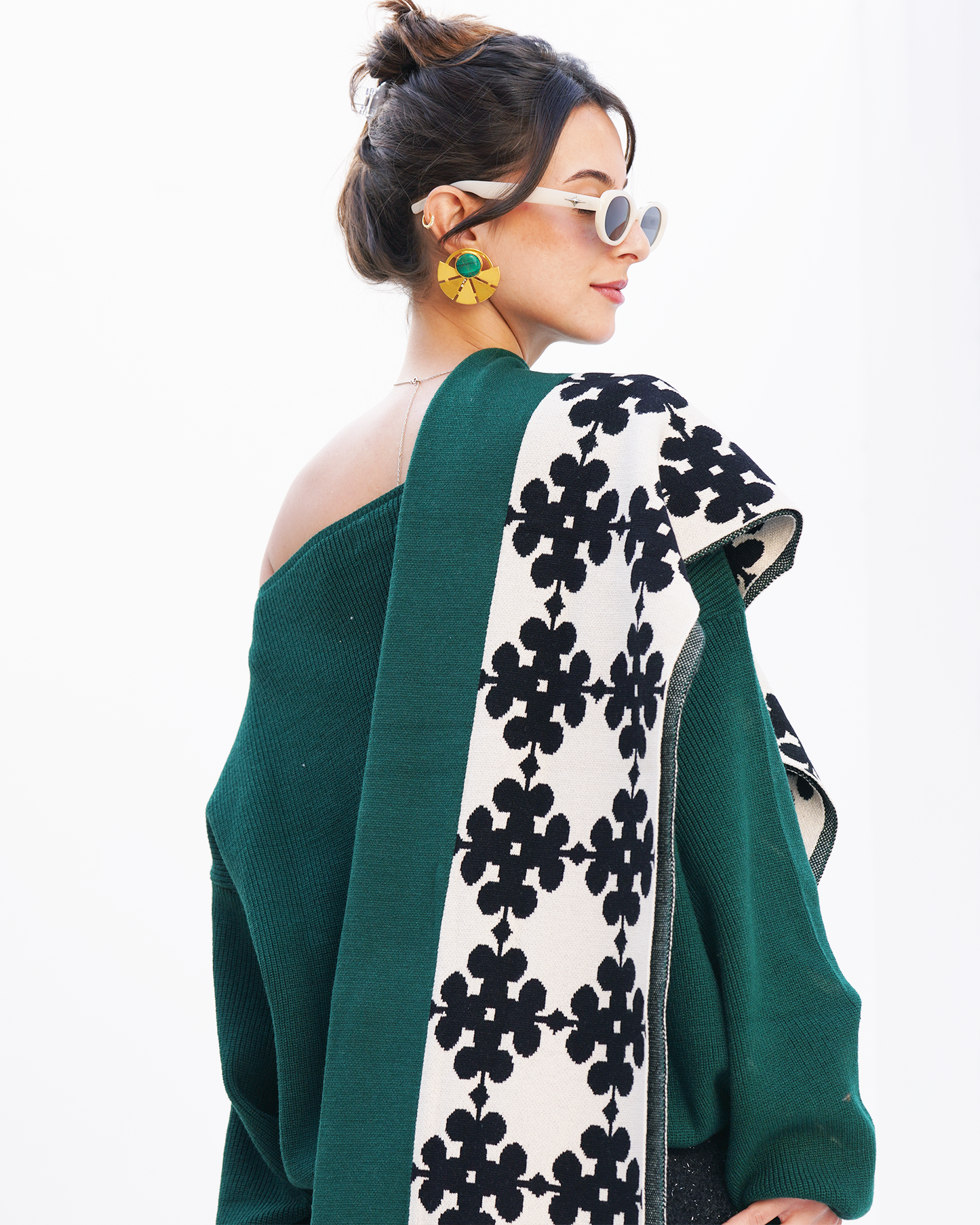 Green Clubs Knit Scarf