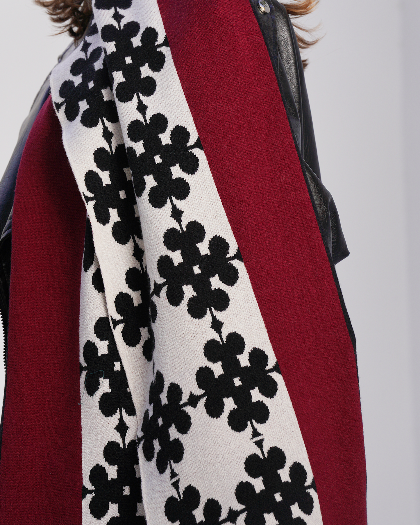 Red Clubs Knit Scarf