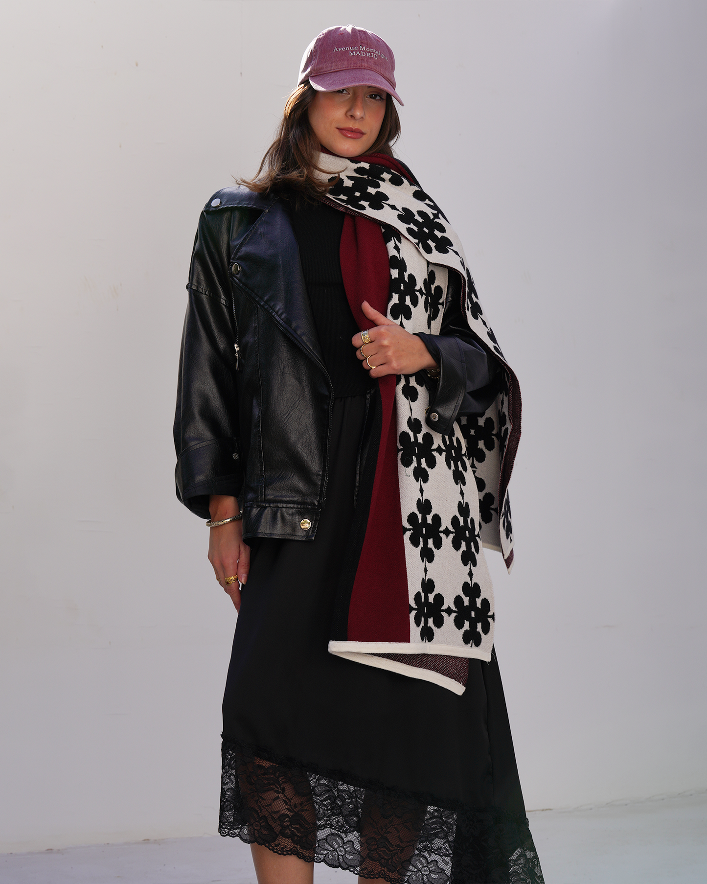 Red Clubs Knit Scarf