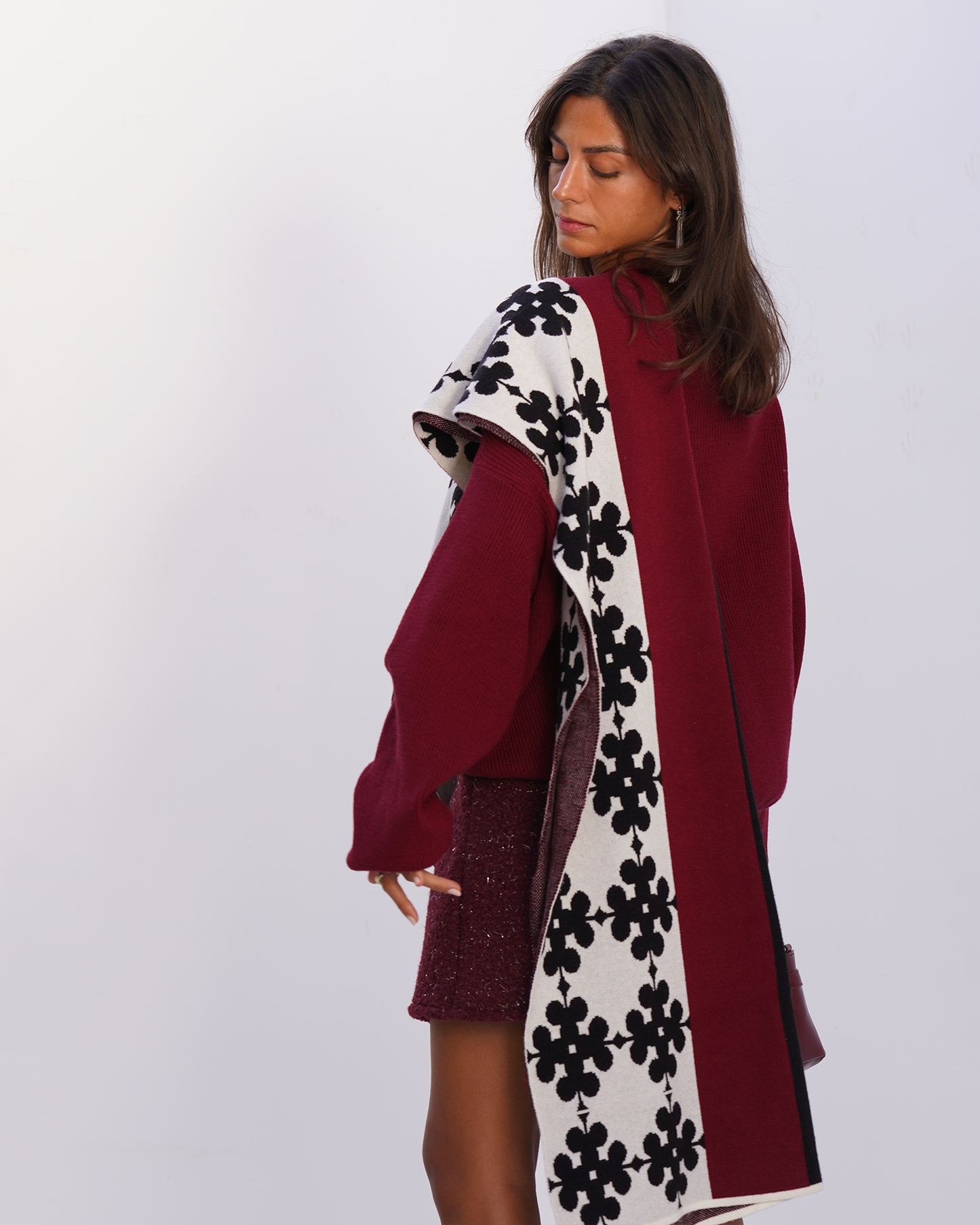 Red Clubs Knit Scarf