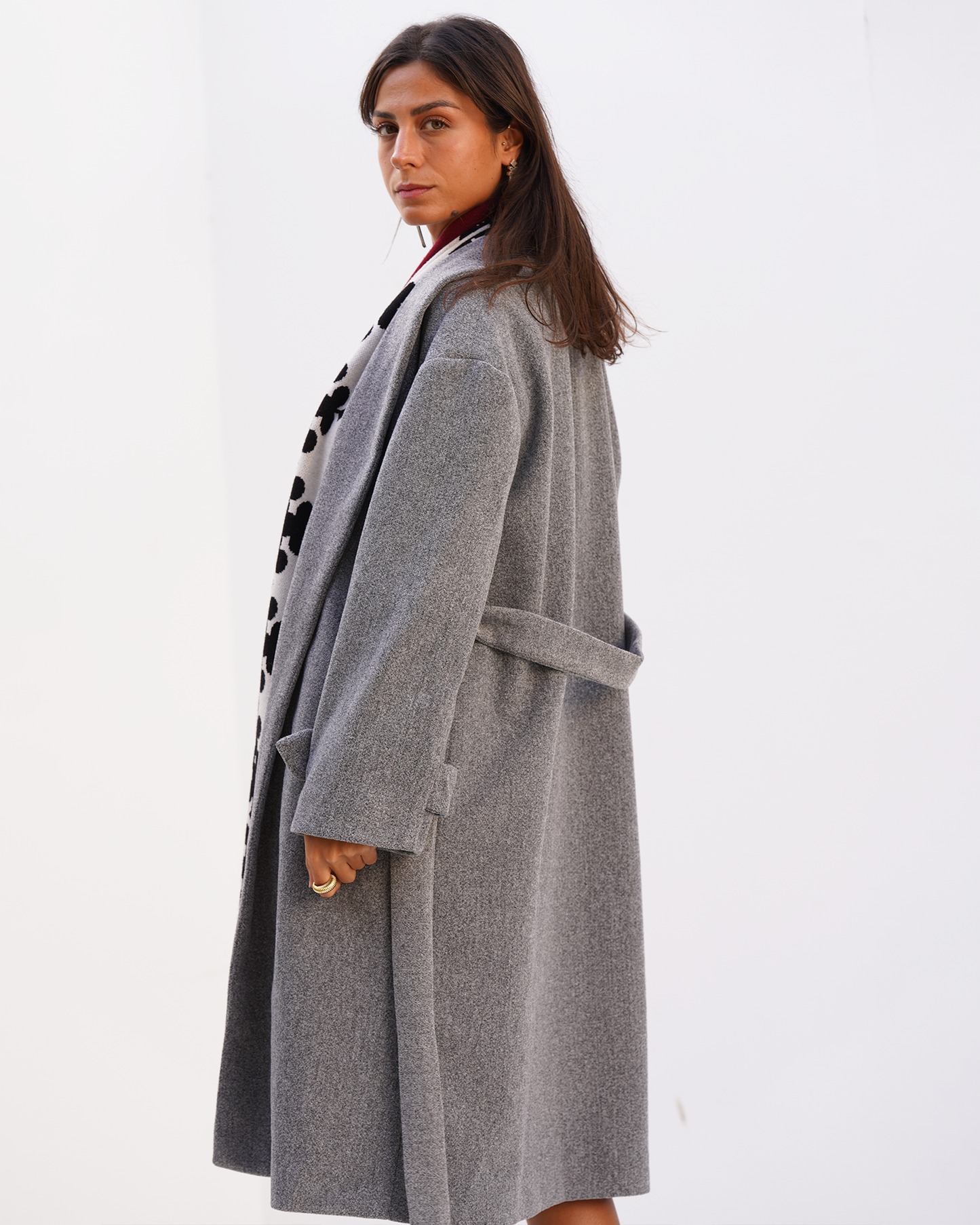 Grey Wrap Coat